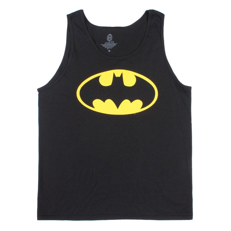 DC Comics Men's Batman Basic Logo Tank T-Shirt, Black, Medium - Image 3